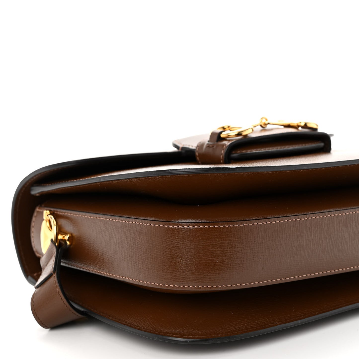 Azalea Calfskin Horsebit 1955 Shoulder Bag Brown Sugar