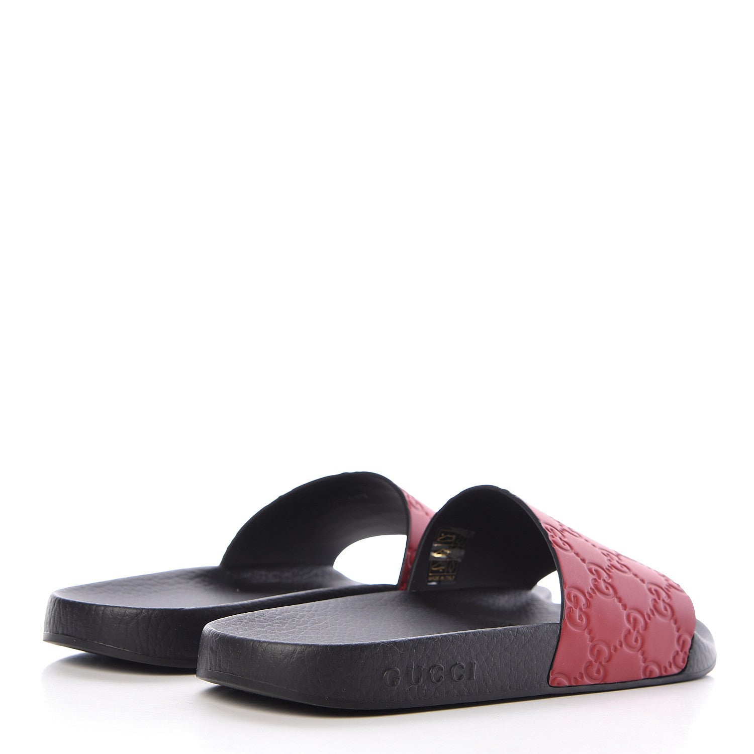 Gucci Guccissima Signature Womens Slide Sandals 39 Hibiscus Red 4 of 9