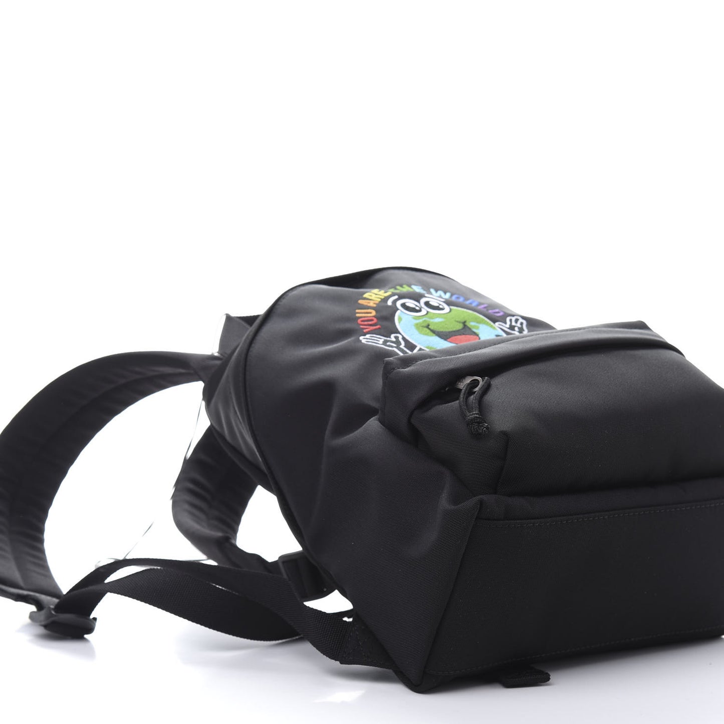 Nylon Embroidered You Are The World Explorer Backpack S Black