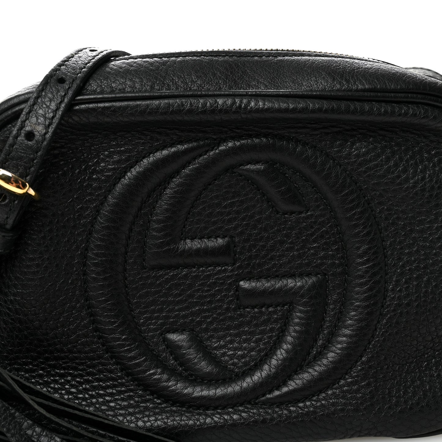 Pebbled Calfskin Soho Disco Bag Black