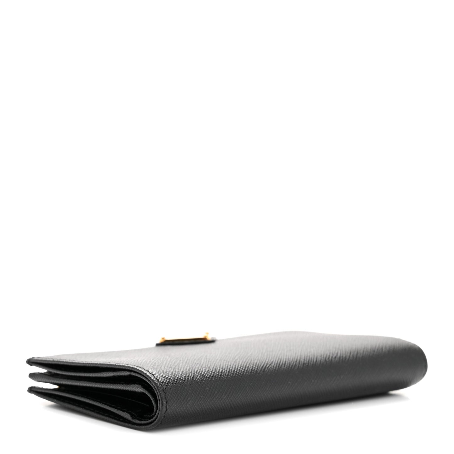 Saffiano Triangle Continental Zip Wallet Black
