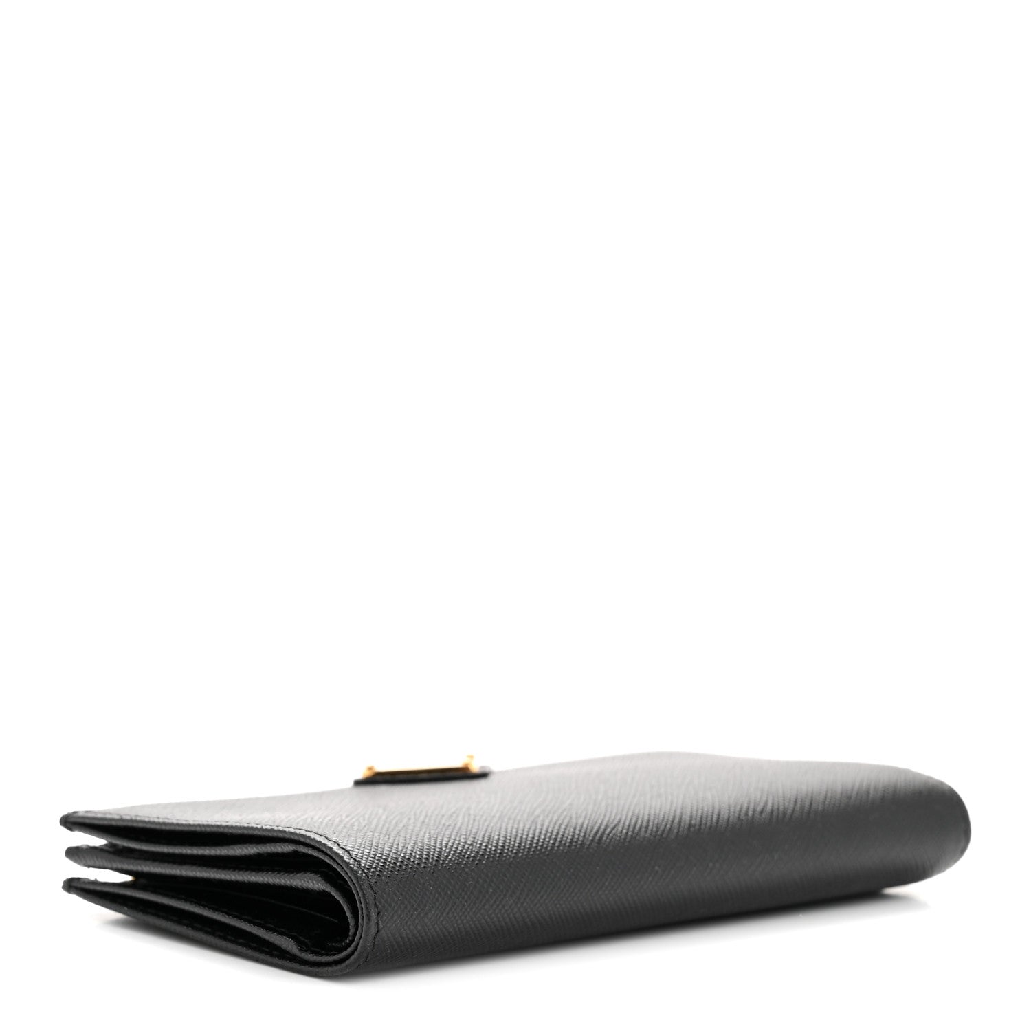 Prada Saffiano Triangle Continental Zip Wallet Black 4 of 8