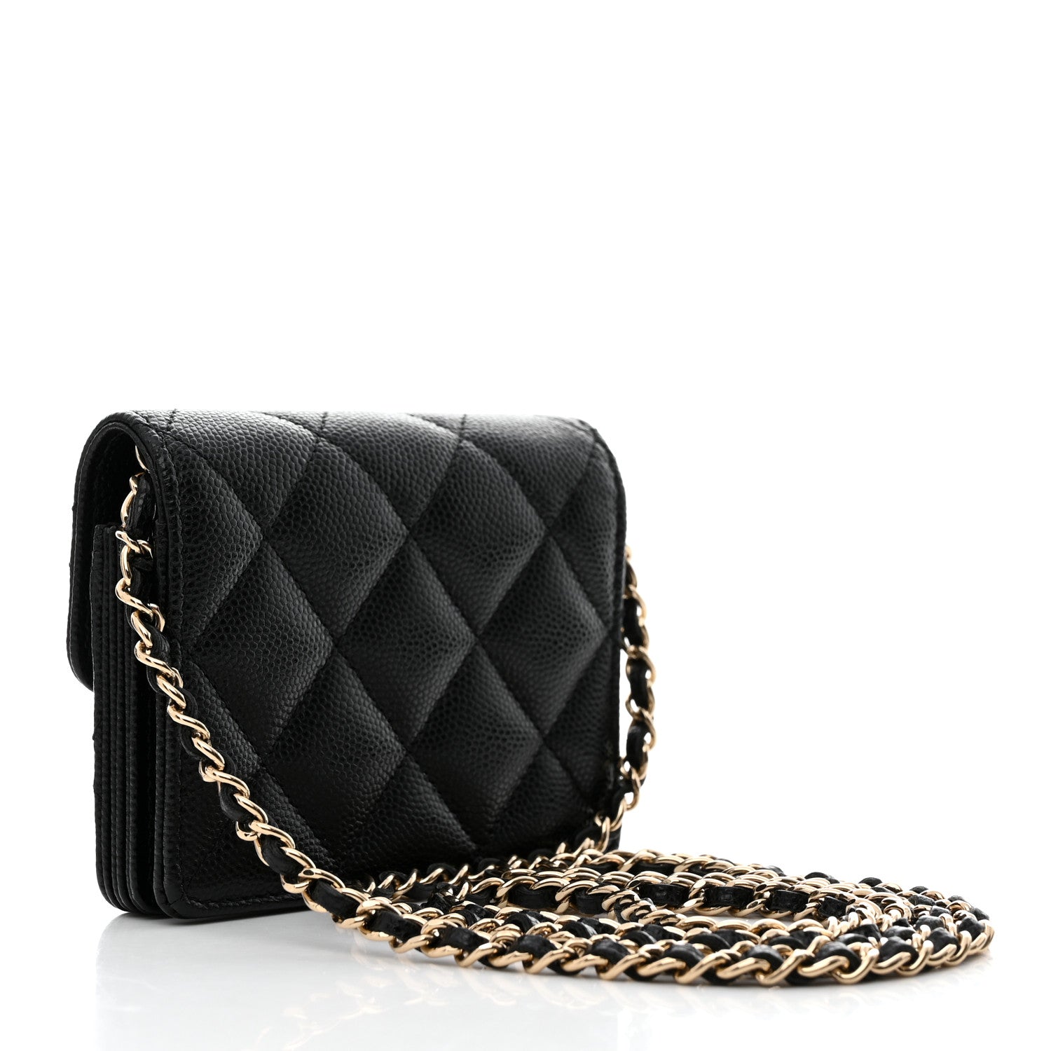Chanel Caviar Quilted Flap Card Holder On Chain Black 2 of 9