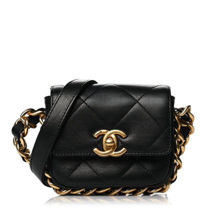 Chanel Calfskin Quilted Mini Framing Chain Bag Black 1 of 10