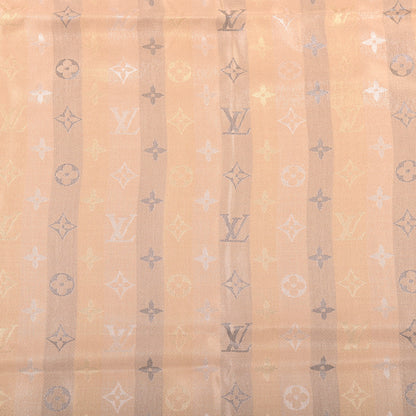 Louis Vuitton Silk Lurex Wool So Shine Monogram Shawl Beige 2 of 5