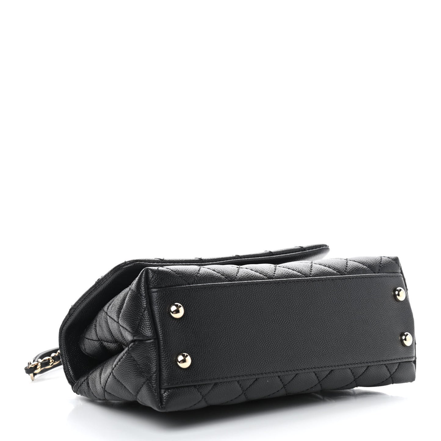 Caviar Quilted Mini Coco Handle Flap Black