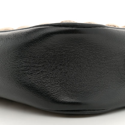 Gucci Monogram Matelasse Diagonal Small GG Marmont Chain Shoulder Bag Beige Black 10 of 14