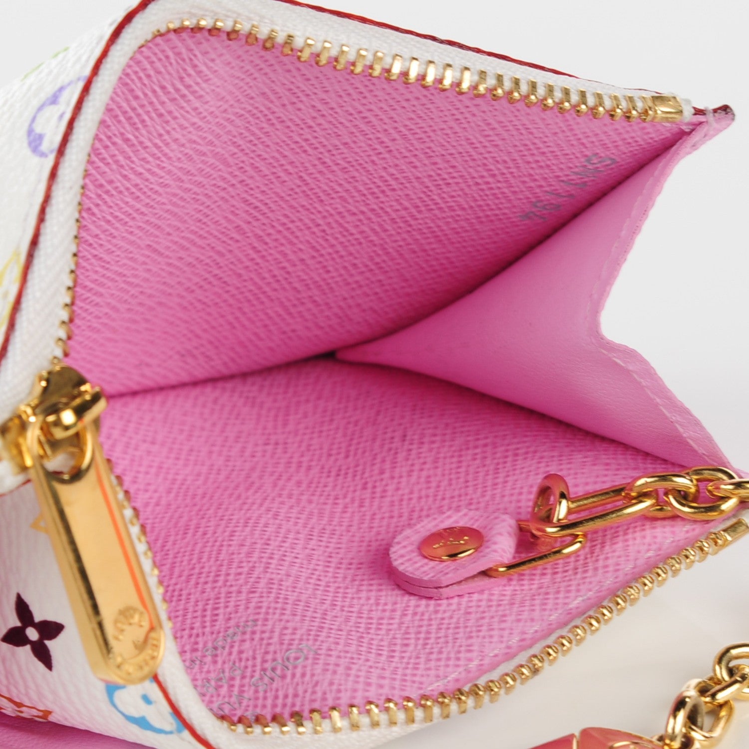 Louis Vuitton Monogram Multicolor Key Pouch White Litchi 5 of 7