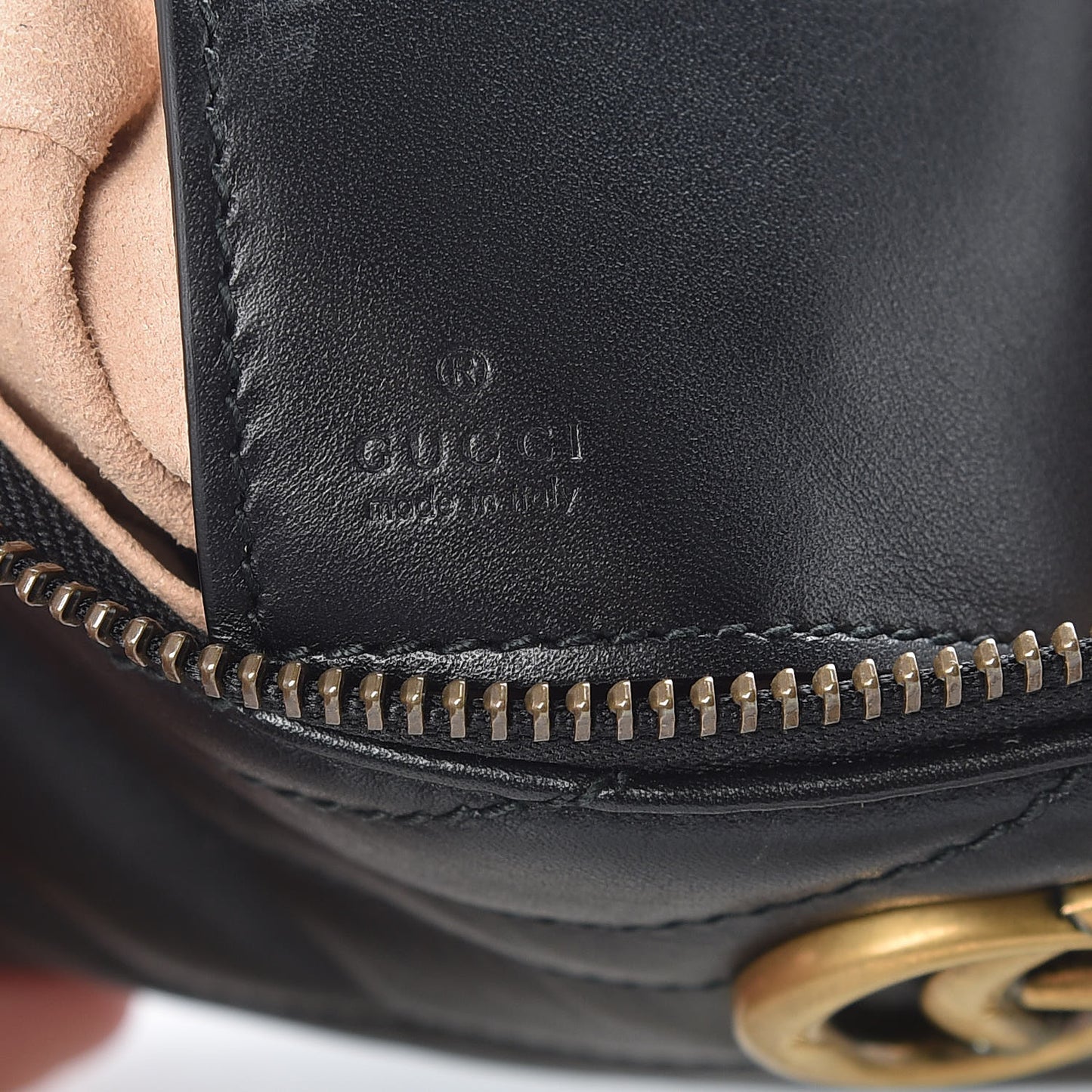 Calfskin Matelasse Mini GG Marmont Chain Bag Black
