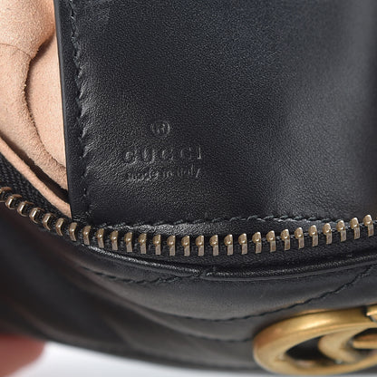 Gucci Calfskin Matelasse Mini GG Marmont Chain Bag Black 6 of 11