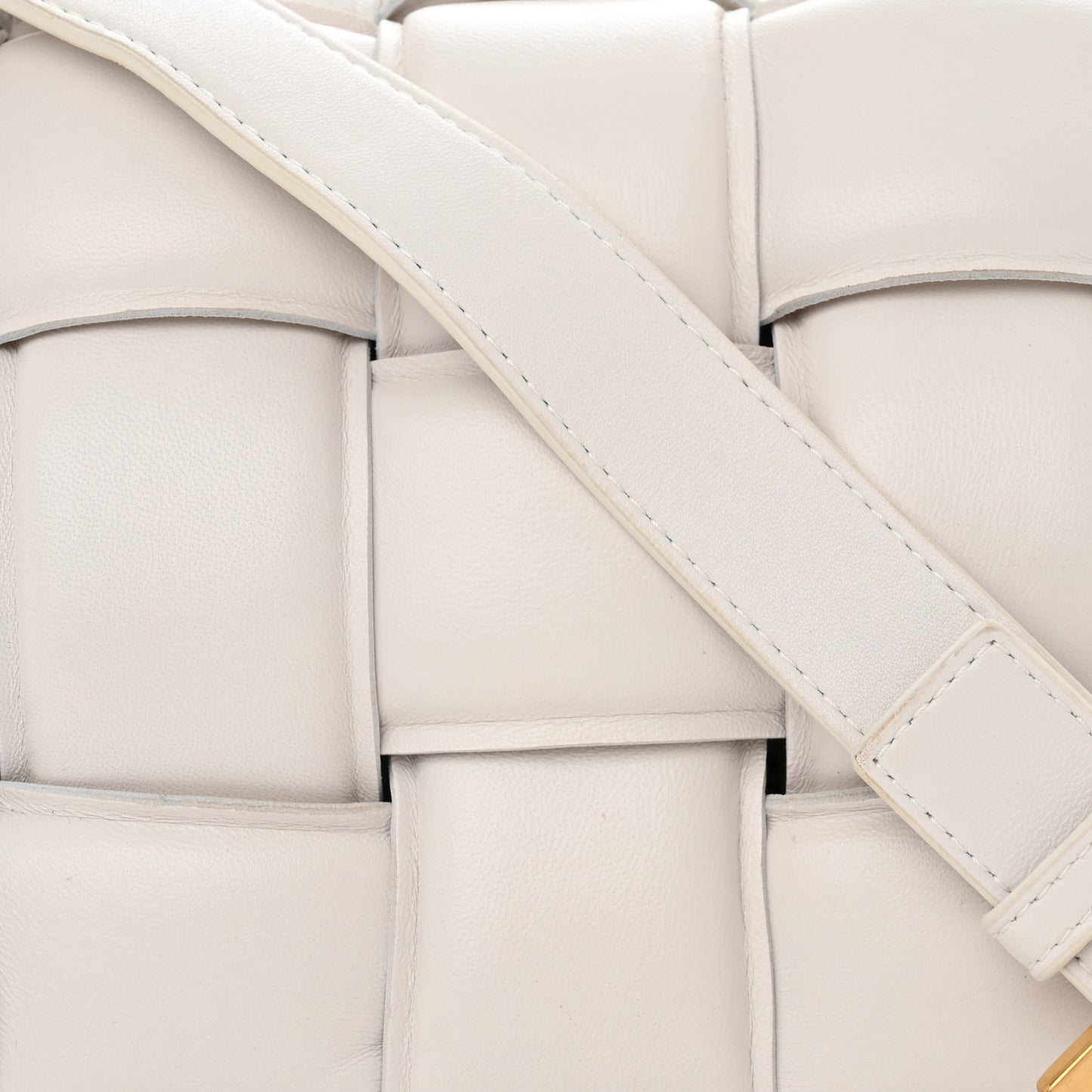 Nappa Maxi Intreccio Padded Cassette Crossbody Bag Chalk