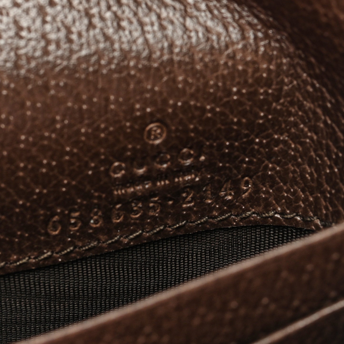 Monogram Jumbo GG Textured Dollar Calfskin Diana Compact Wallet Camel Ebony New Acero