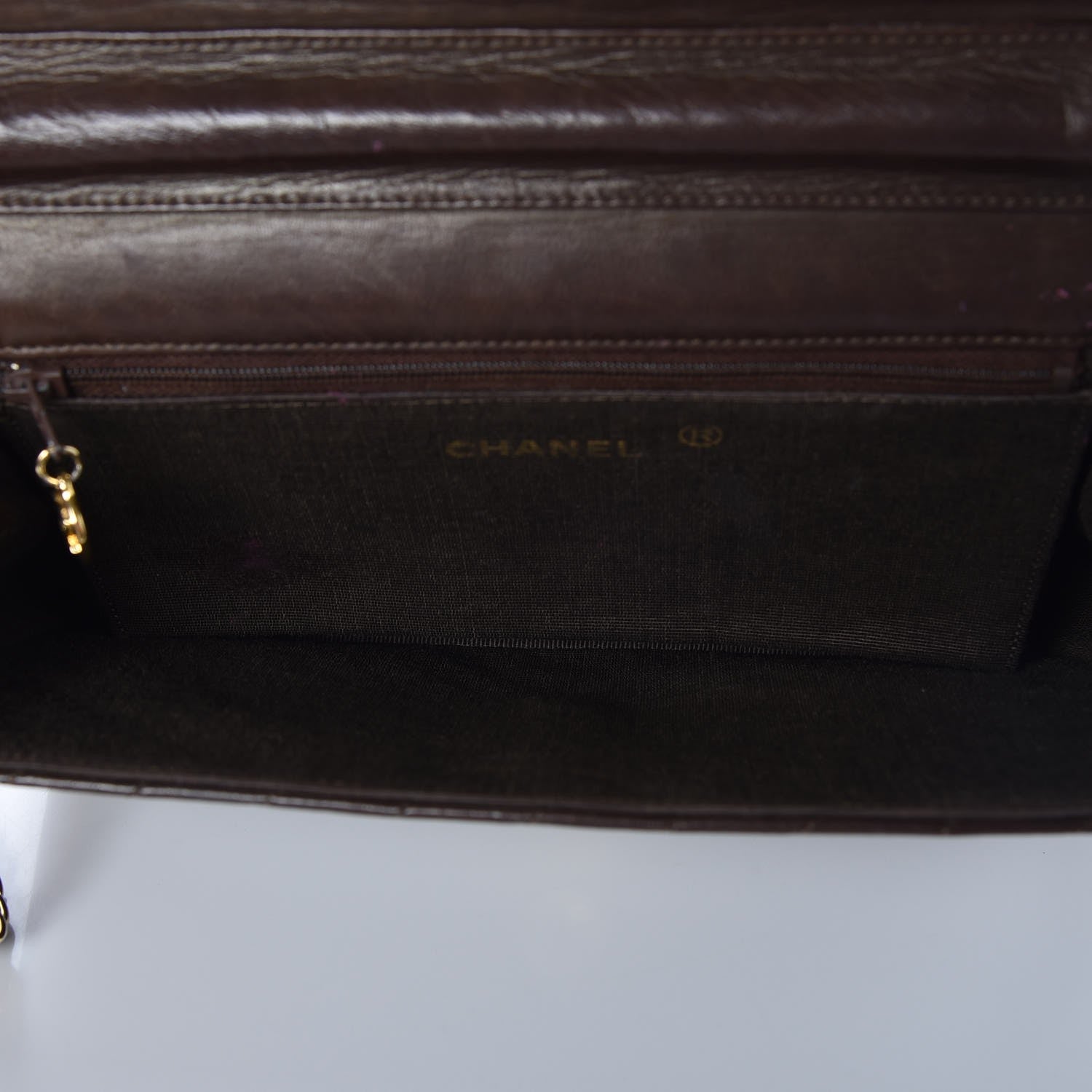 Chanel Lambskin Diagonal Quilted Small Single Flap Brown 5 of 8