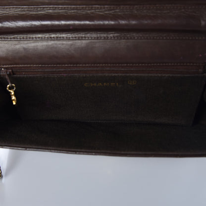 Chanel Lambskin Diagonal Quilted Small Single Flap Brown 5 of 8