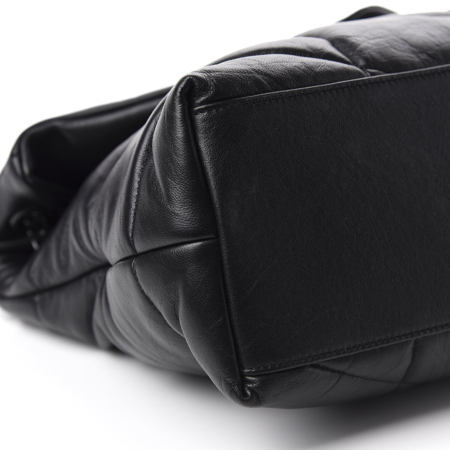 Saint Laurent Lambskin Quilted Medium Loulou Puffer Monogram Chain Satchel Black 6 of 11
