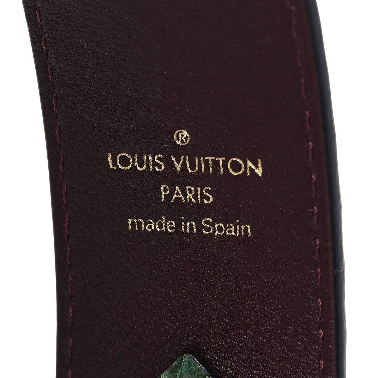 Calf Bandouliere Shoulder Strap Green Black