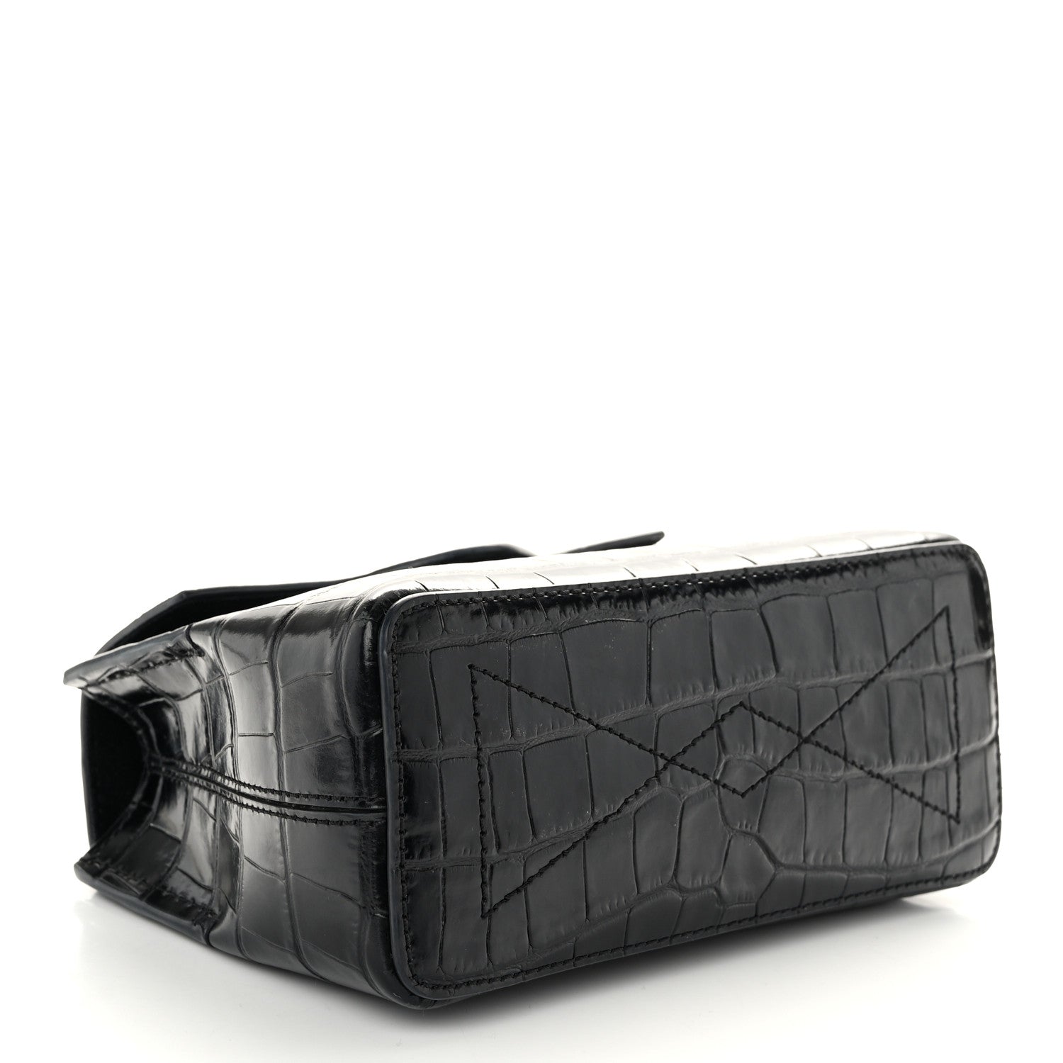 Mulberry Calfskin Crocodile Embossed Micro Seaton Black 4 of 11