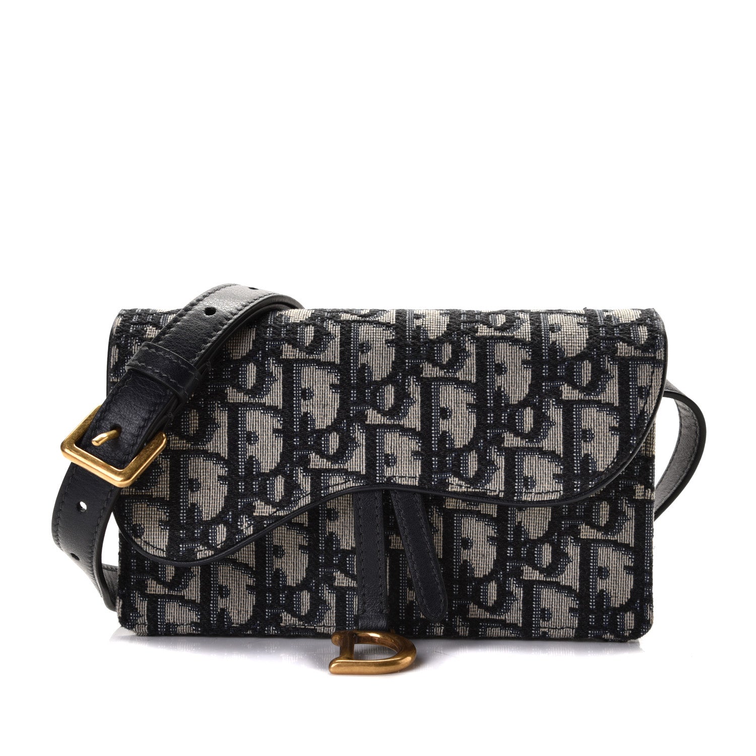 Christian Dior Oblique Saddle Belt Bag Blue 1 of 16