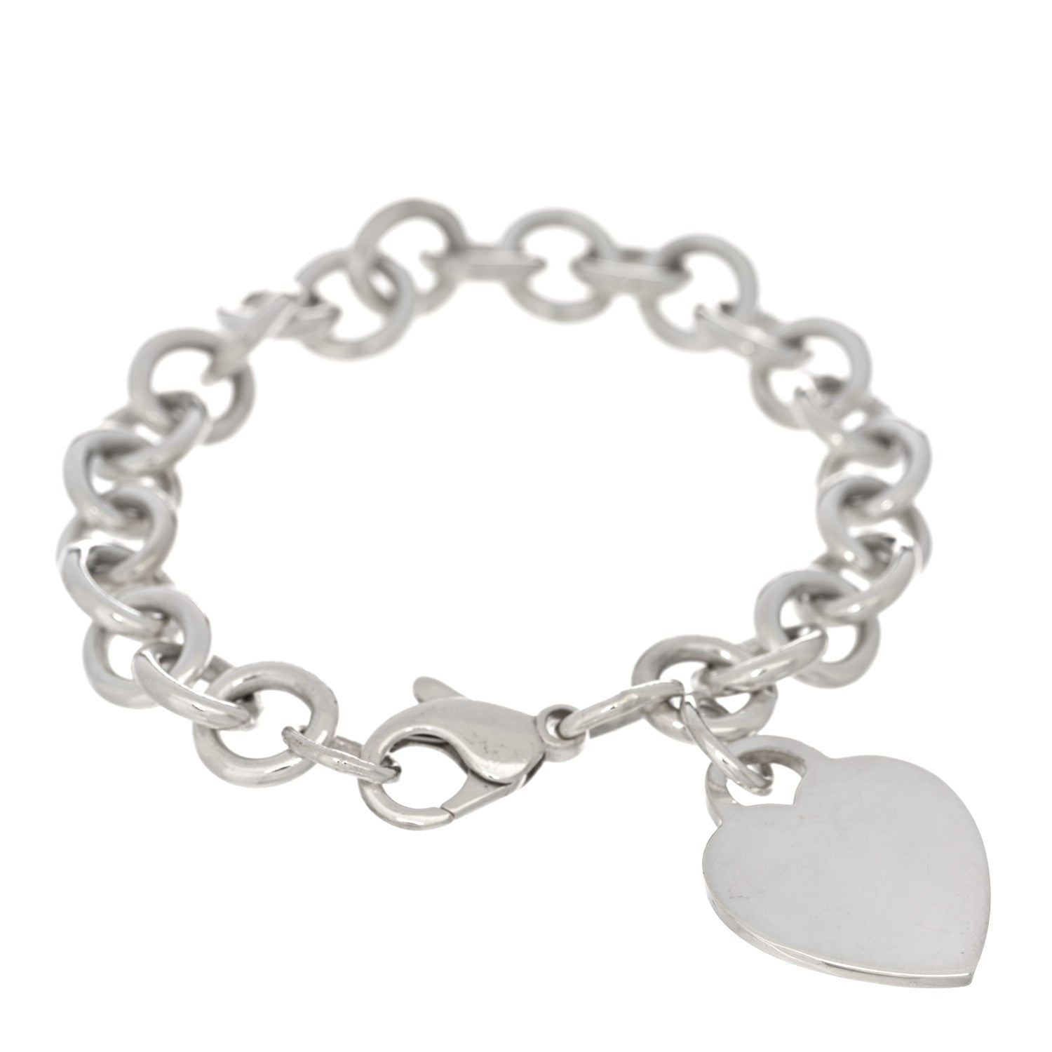 Tiffany Sterling Silver Heart Tag Charm Bracelet 1 of 3