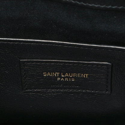 Saint Laurent Calfskin Raffia Medium Shopper Tote Naturale Black 6 of 8