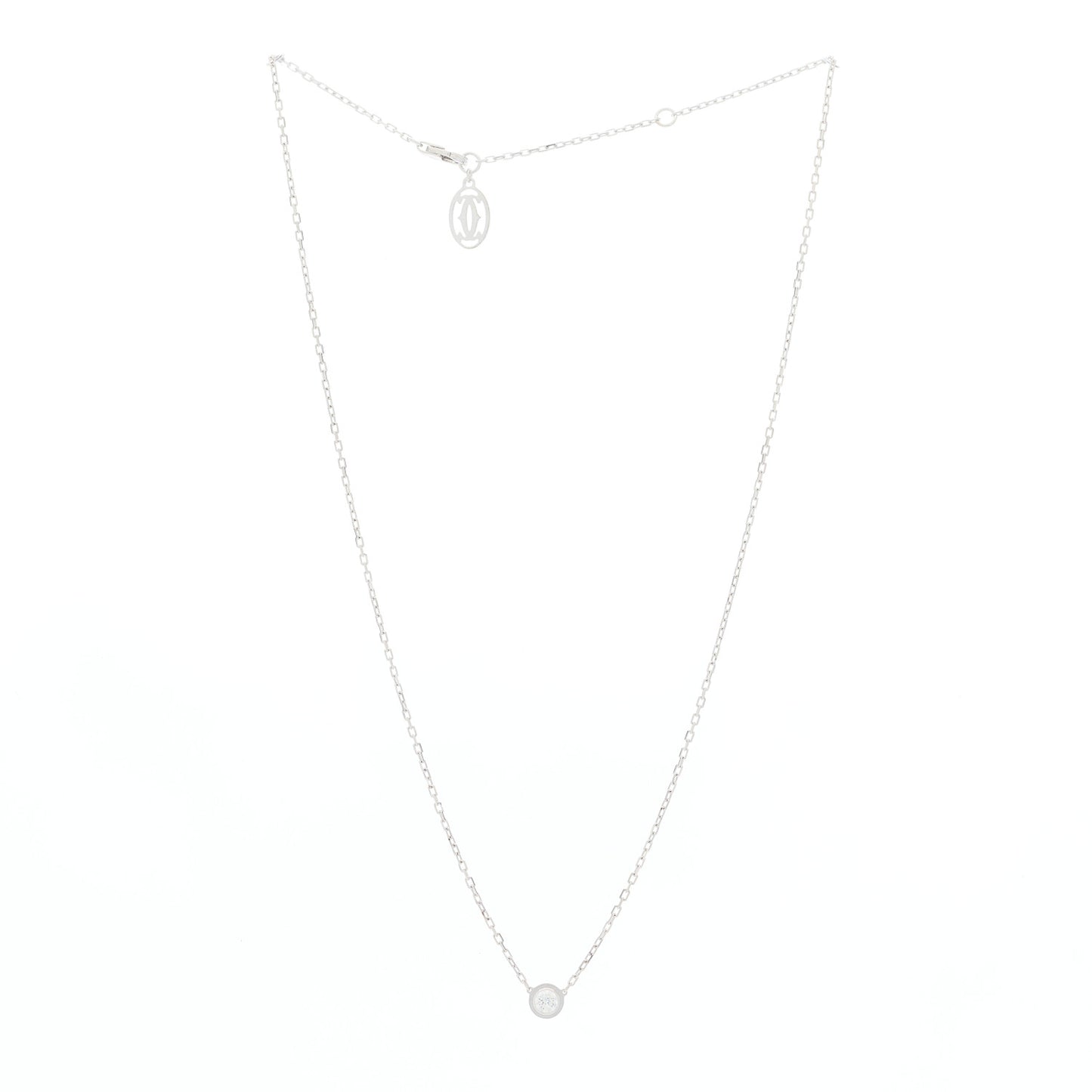 18K White Gold Diamond LM D'Amour Pendant Necklace