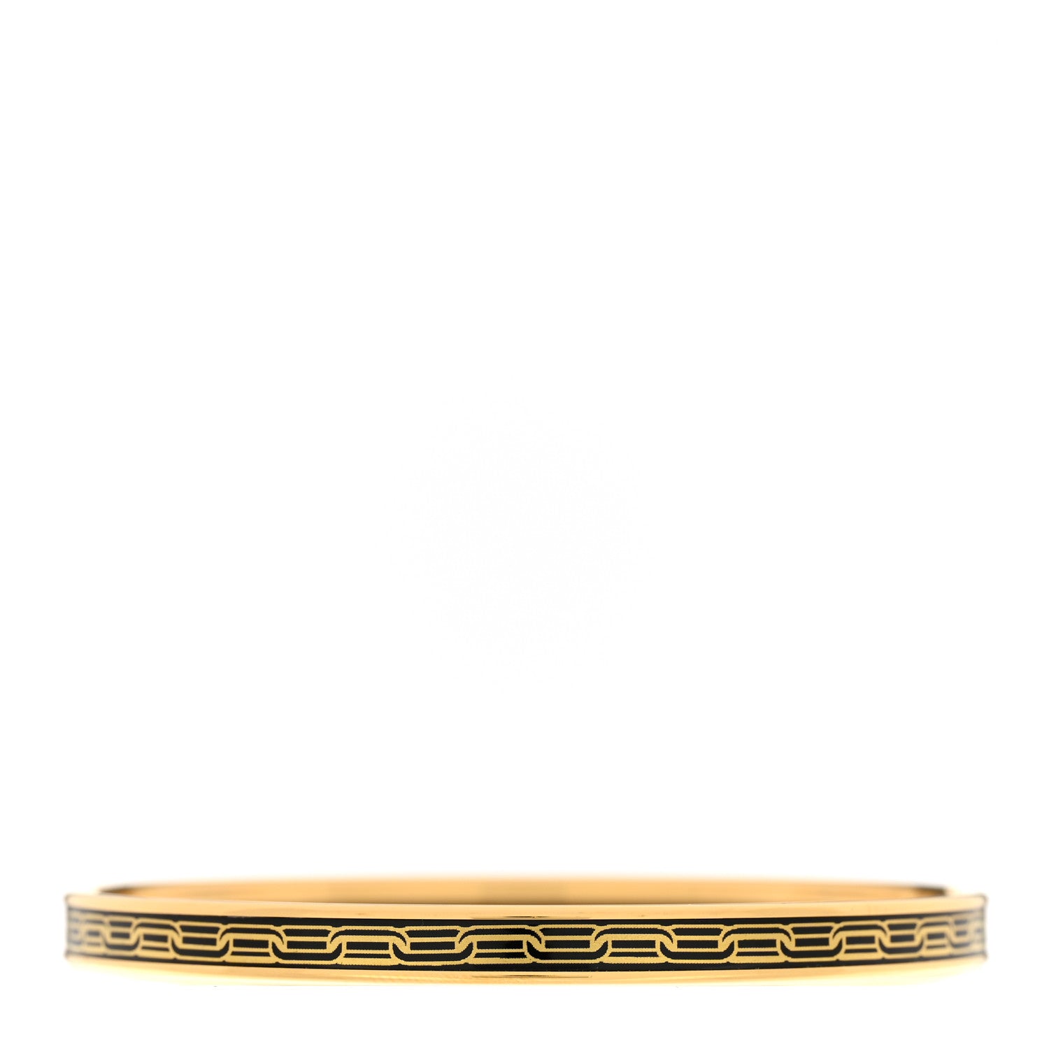 Hermes Enamel Printed Reaction En Chaines Extra Narrow Bracelet 70 Or Black 3 of 5