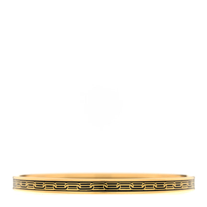 Hermes Enamel Printed Reaction En Chaines Extra Narrow Bracelet 70 Or Black 3 of 5