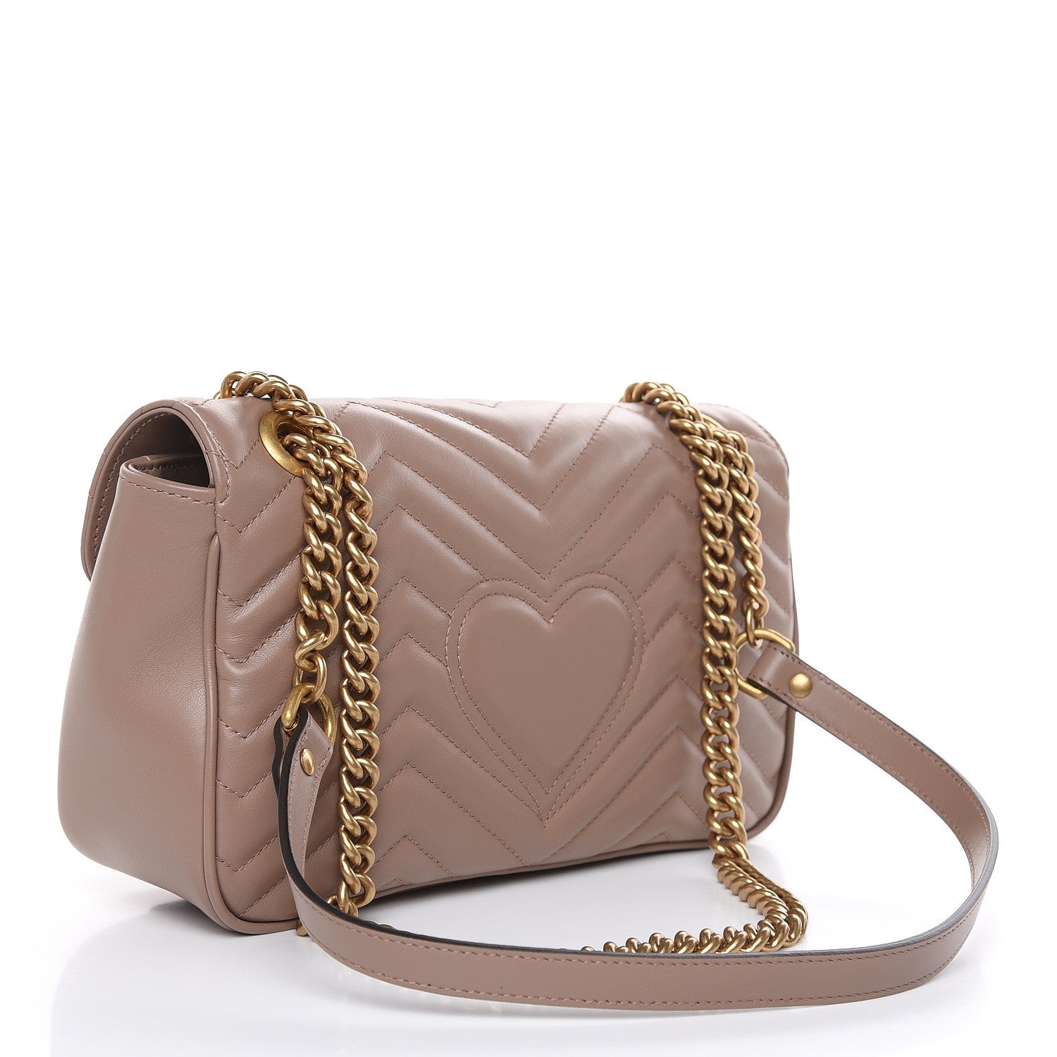 Gucci Calfskin Matelasse Small GG Marmont Shoulder Bag Porcelain Rose 3 of 9