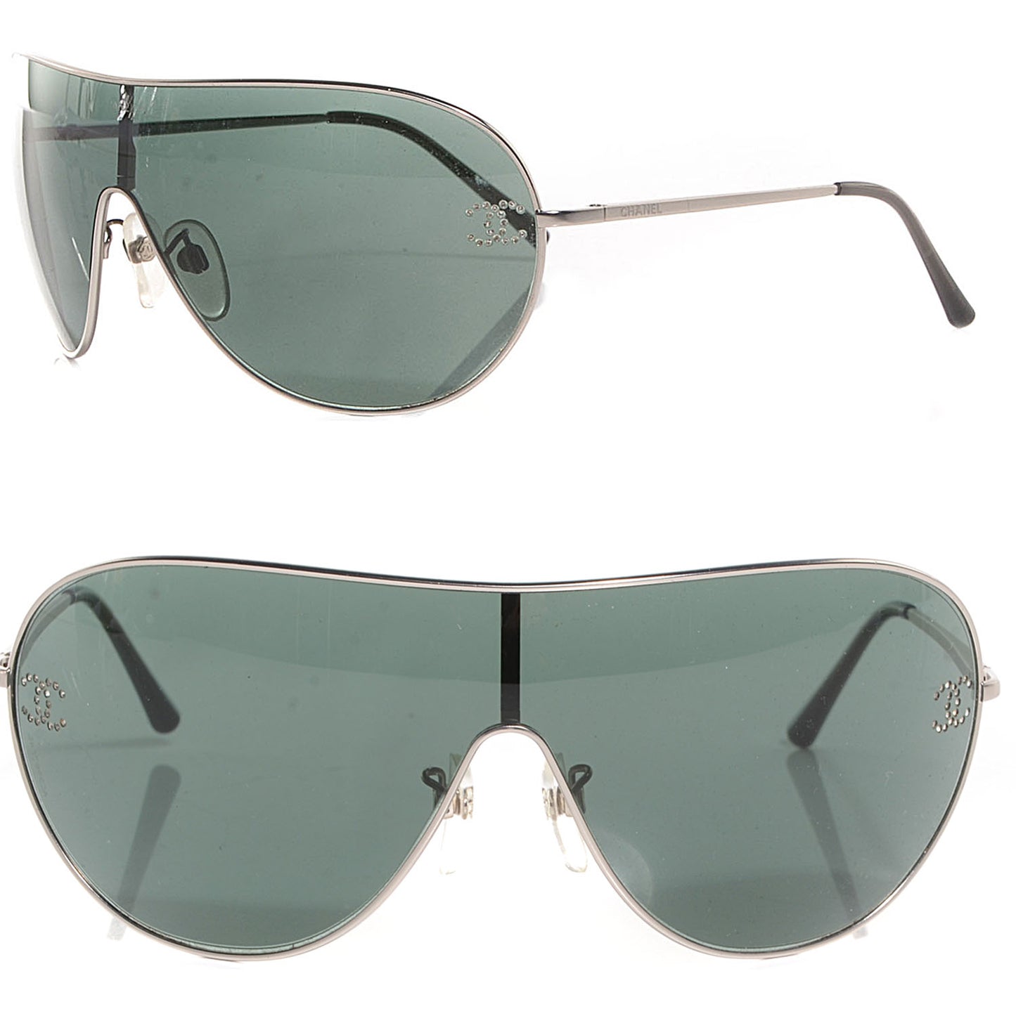 Crystal CC Logo Sunglasses 4122-B Silver