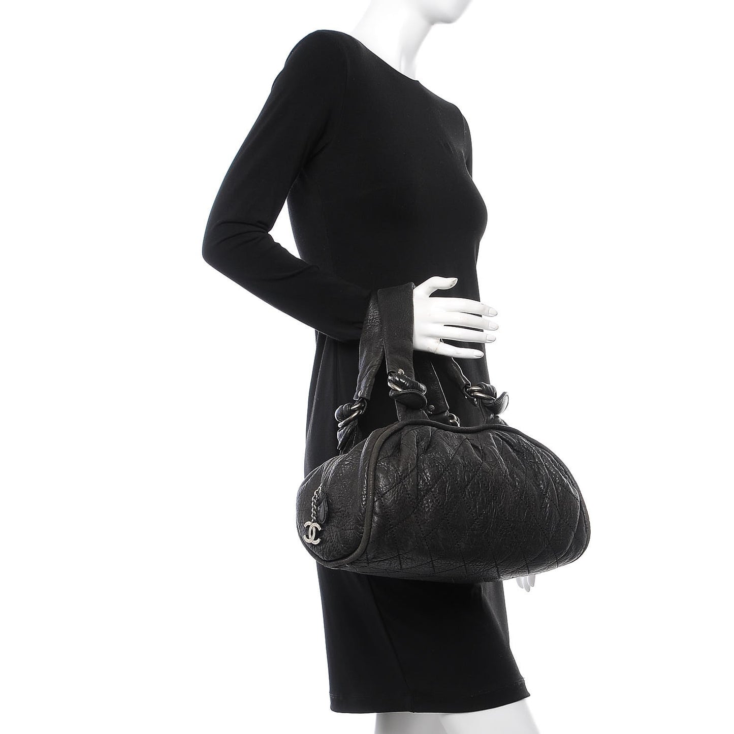 Distressed Lambskin Le Marais Bowler Black