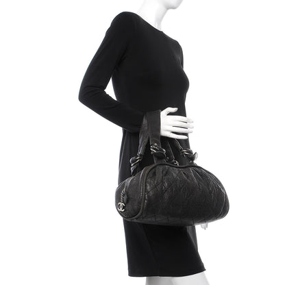 Chanel Distressed Lambskin Le Marais Bowler Black 2 of 11