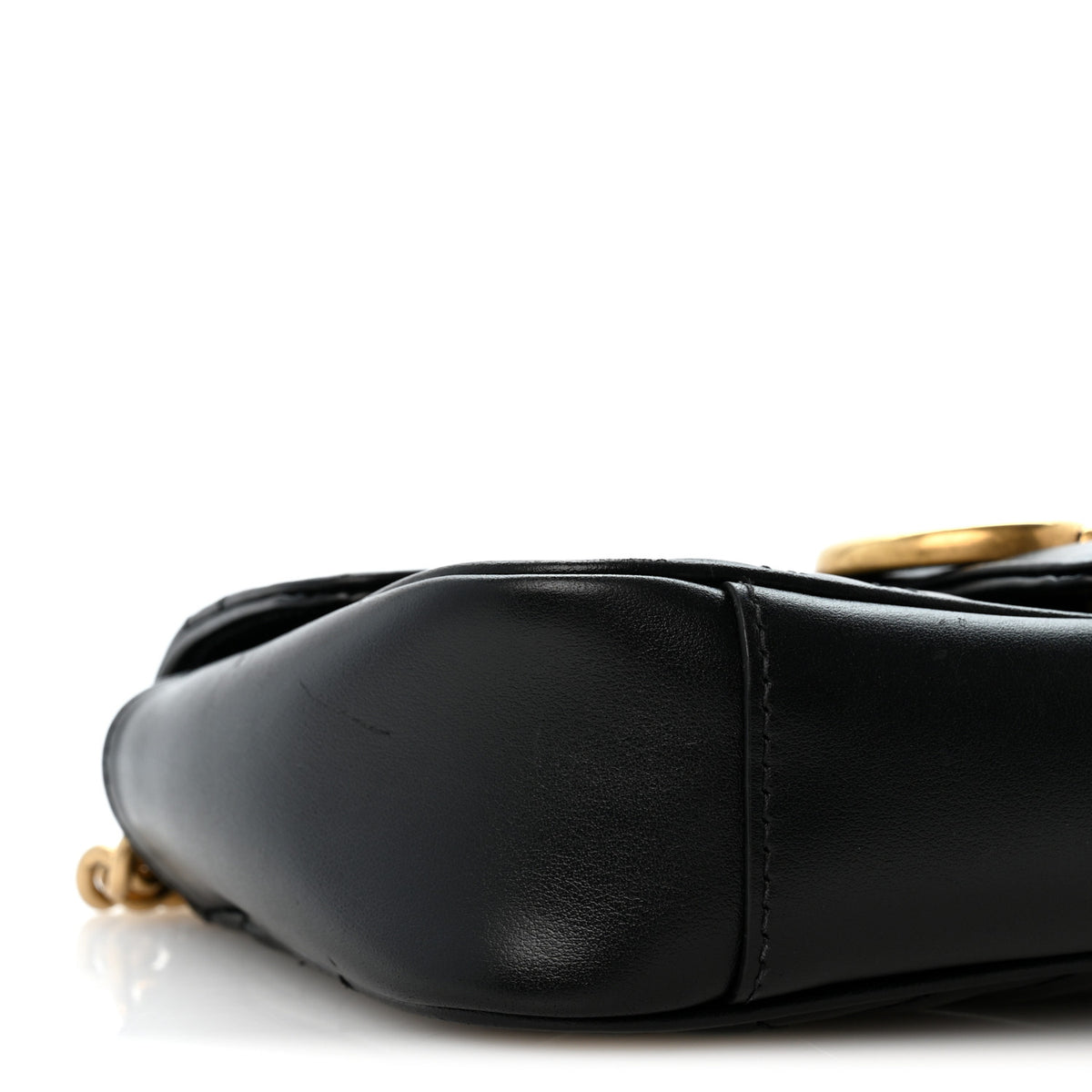Gucci Calfskin Matelasse Mini GG Marmont Shoulder Bag Black 9 of 12