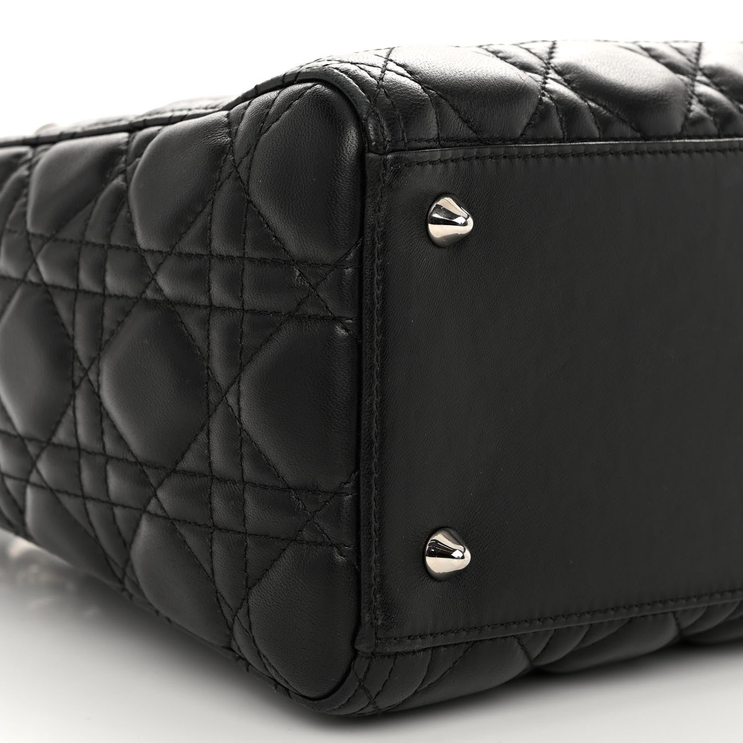 Christian Dior Lambskin Cannage Medium Lady Dior Black 8 of 10