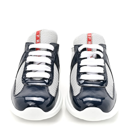 Prada Patent Technical Fabric America's Cup Biker Sneakers 35 Royal Blue 3 of 12