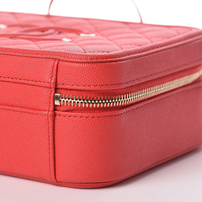 Chanel Caviar Quilted Medium CC Filigree Vanity Case Red 10 of 10