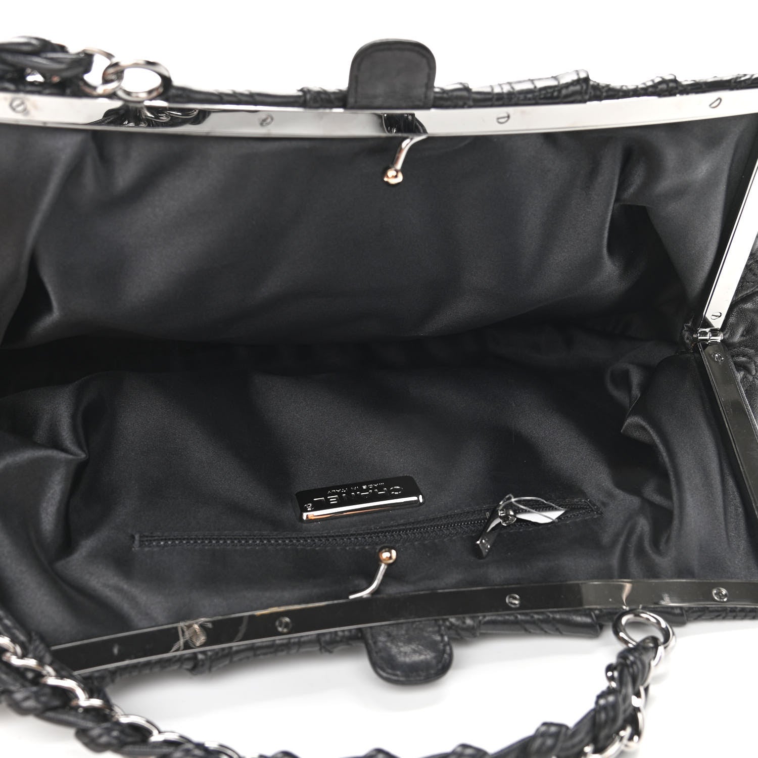 Chanel Lambskin Embroidered Frame Bag Black 5 of 13