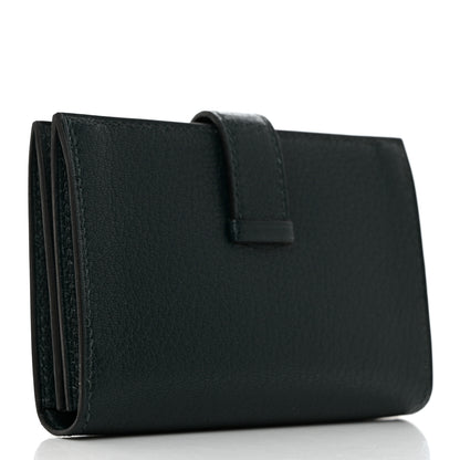 Hermes Chevre Mysore Bearn Card Holder Wallet Vert Cypress 3 of 8