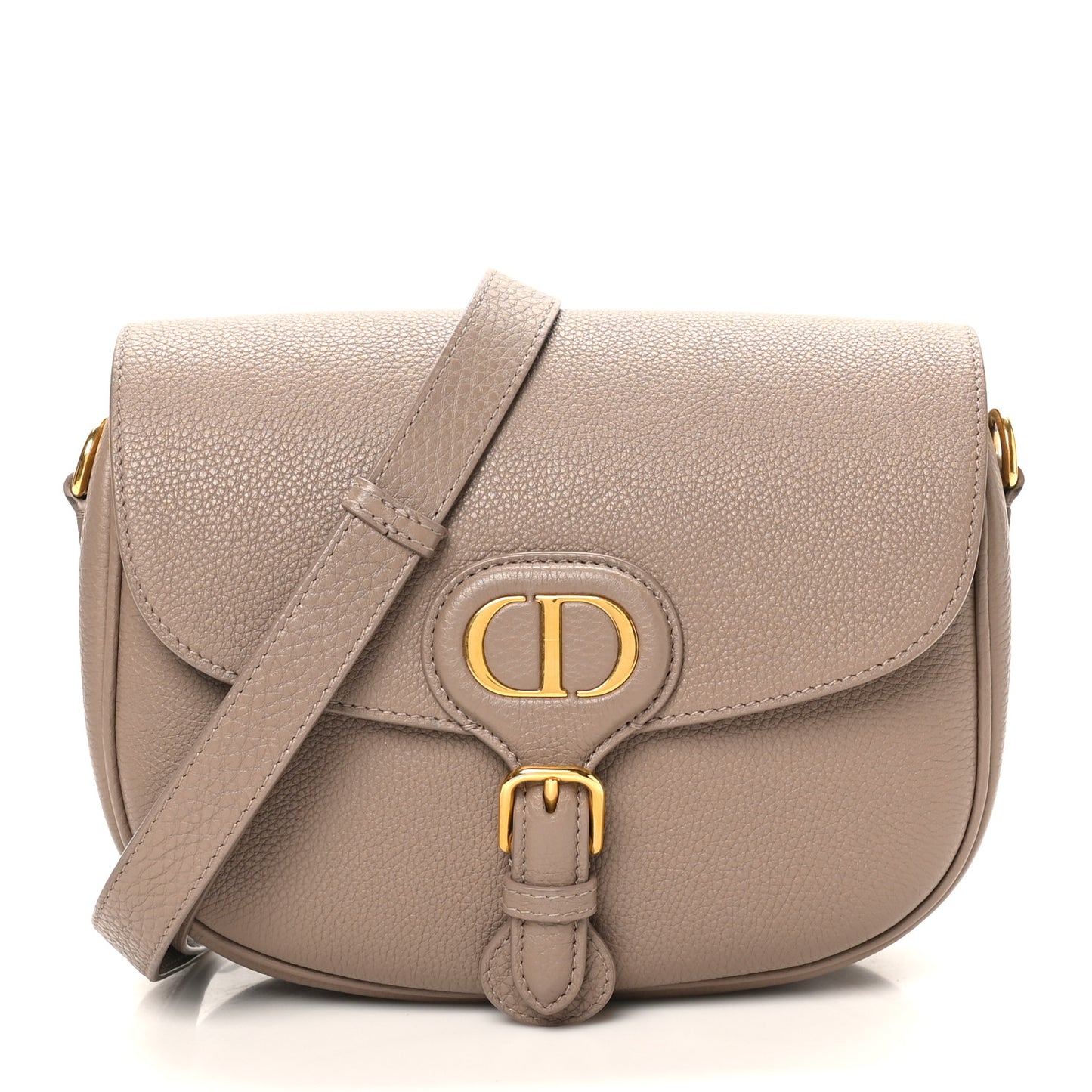 Grained Calfskin Medium Bobby Flap Warm Taupe
