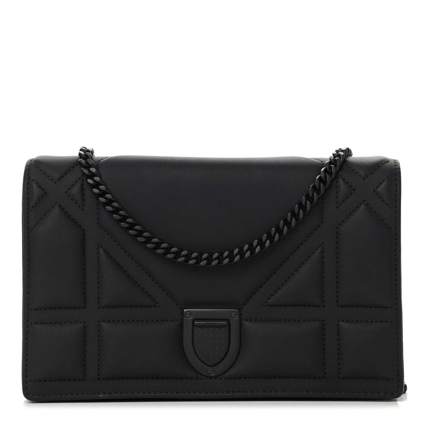 Ultra Matte Calfskin Diorama Wallet on Chain Pouch Black