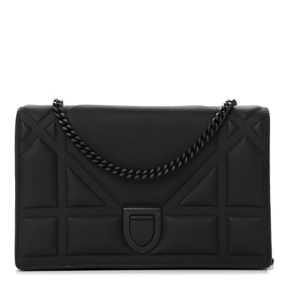 Christian Dior Ultra Matte Calfskin Diorama Wallet on Chain Pouch Black 1 of 5