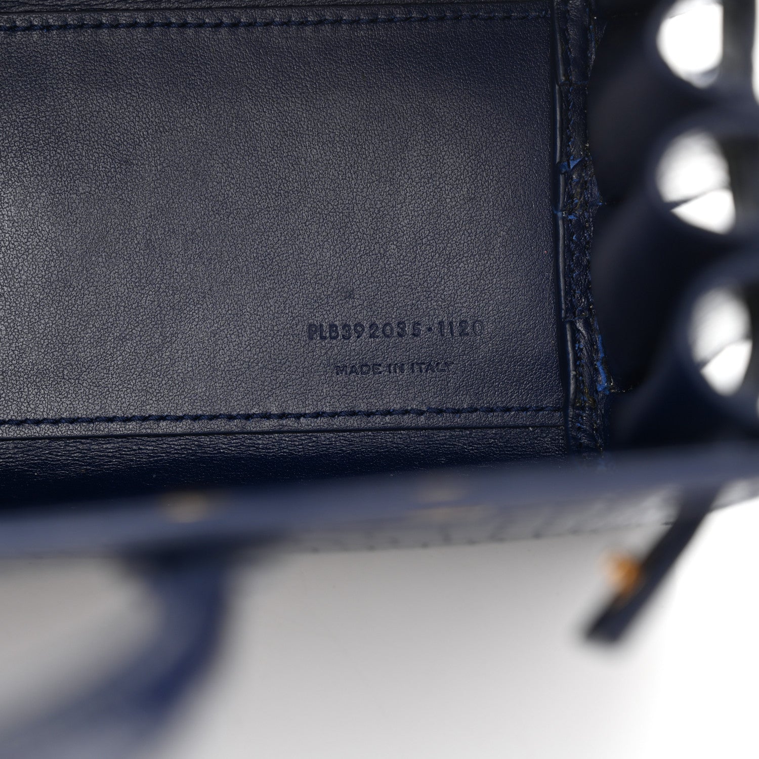 Saint Laurent Calfskin Crocodile Embossed Nano Sac De Jour Saphir 6 of 12