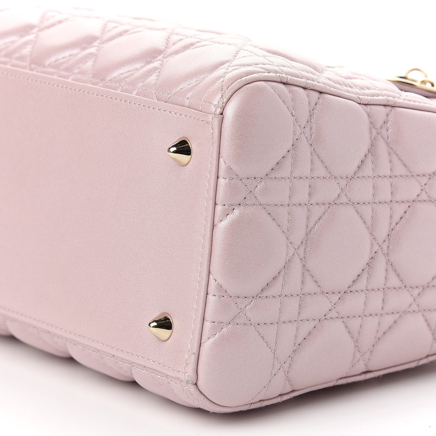 Pearly Lambskin Cannage Medium Lady Dior Lotus