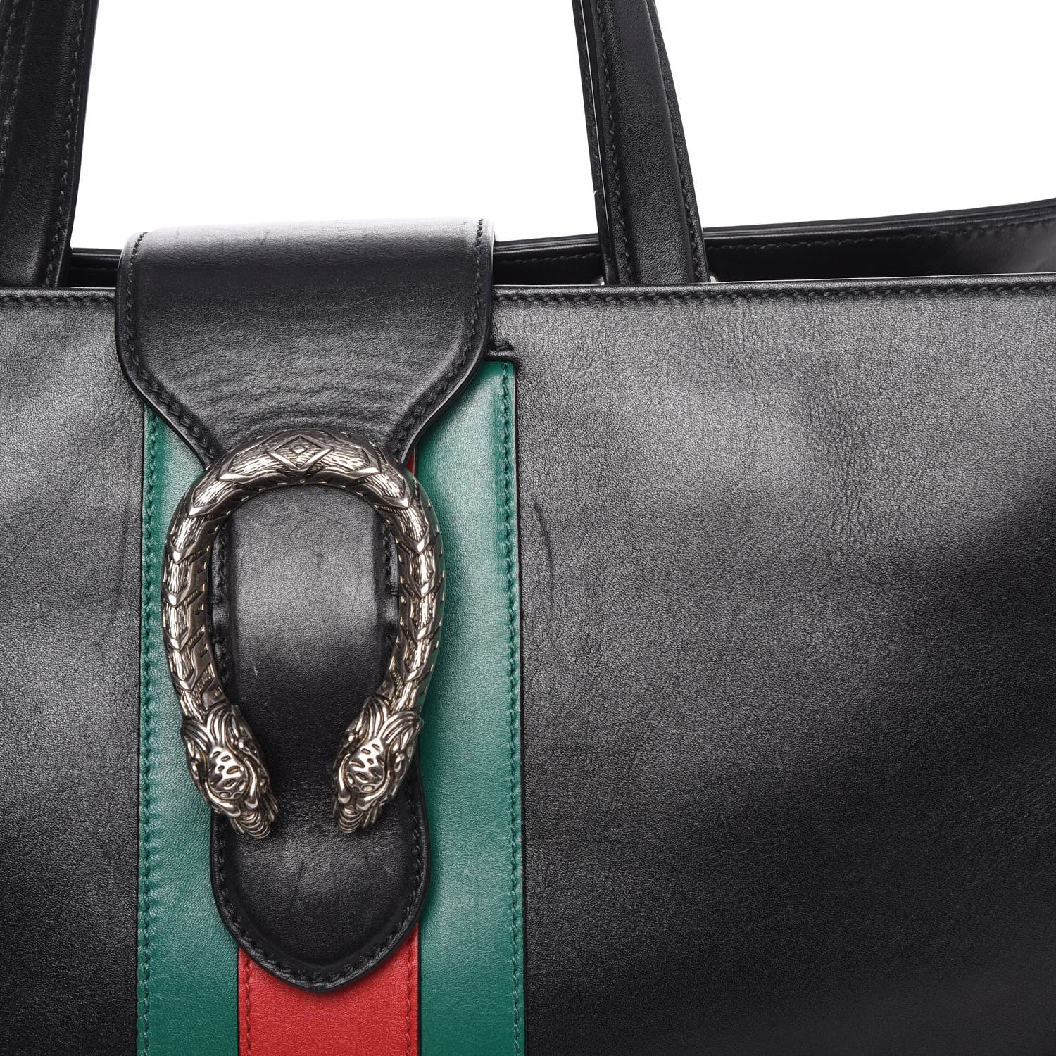 Gucci Calfskin Web Stripe Large Dionysus Tote Bag Black 30 of 34