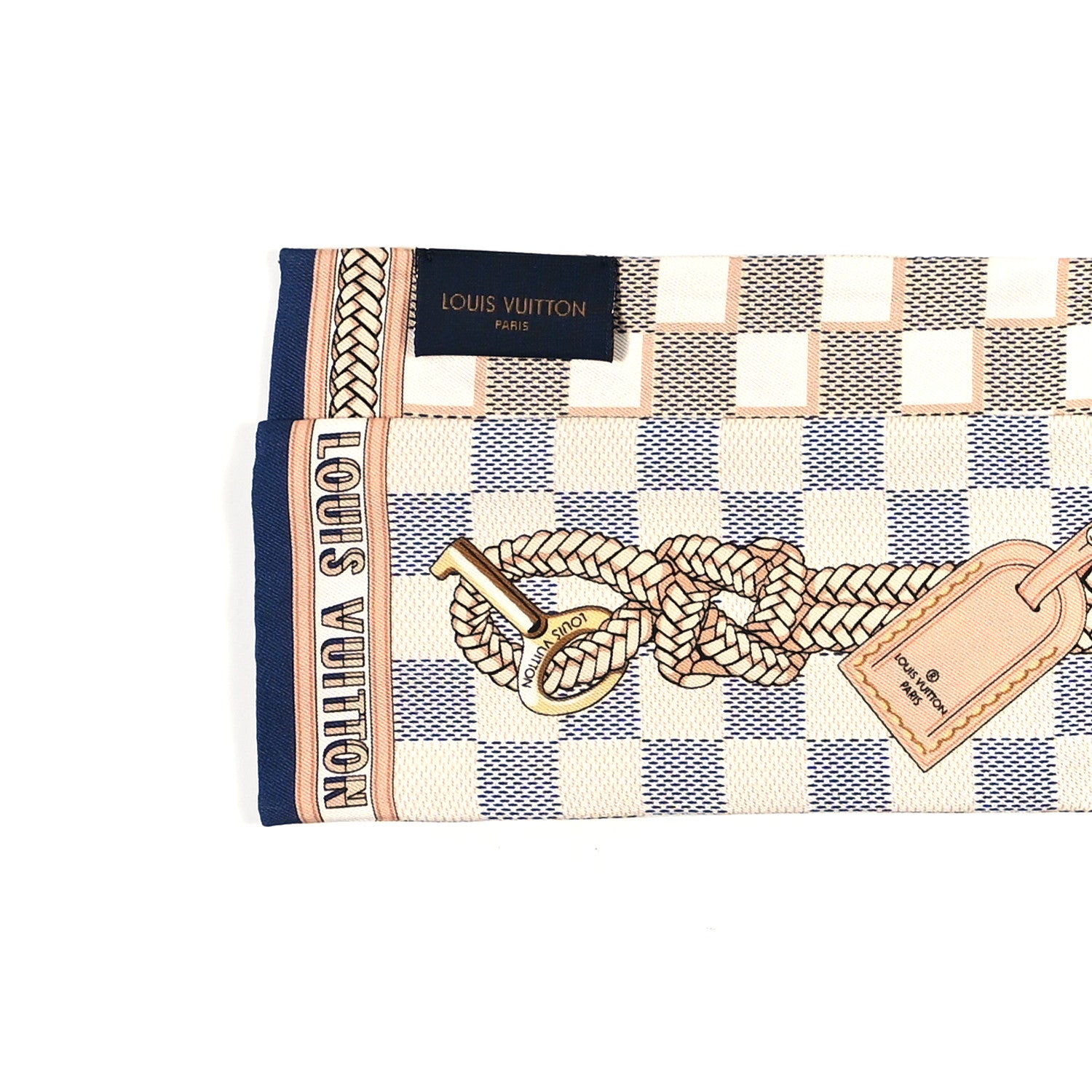 Louis Vuitton Silk Damier Azur Infinity Bandeau Azure Blue 1123622