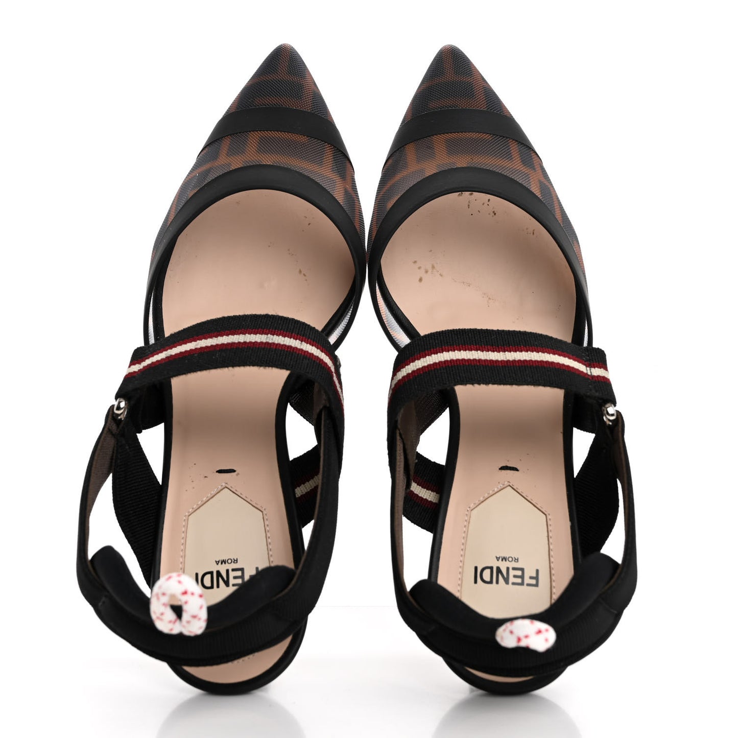 Technical Mesh FF Colibri 55mm Slingback Pumps 36 Tobacco Moro