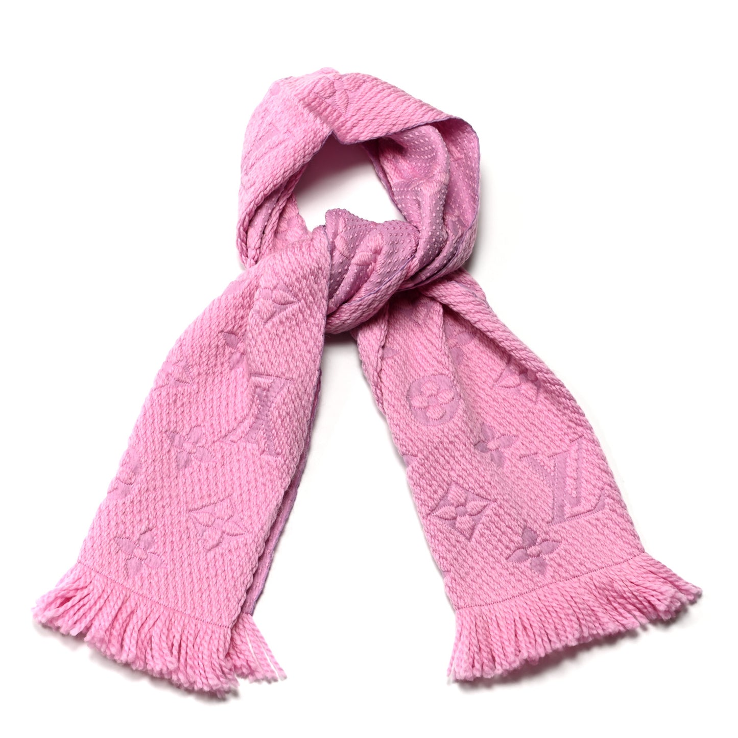 Wool Silk Logomania Scarf Rose