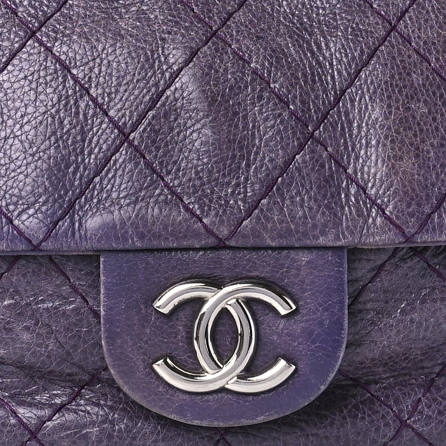 Chanel Glazed Calfskin Stitched On The Road Flap Purple 8 of 12