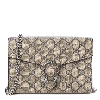 Gucci GG Supreme Monogram Mini Dionysus Chain Wallet Beige Taupe 1 of 10