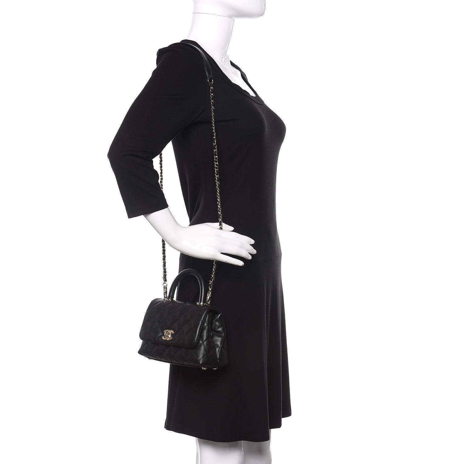 Chanel Caviar Quilted Extra Mini Coco Handle Flap Black 2 of 9