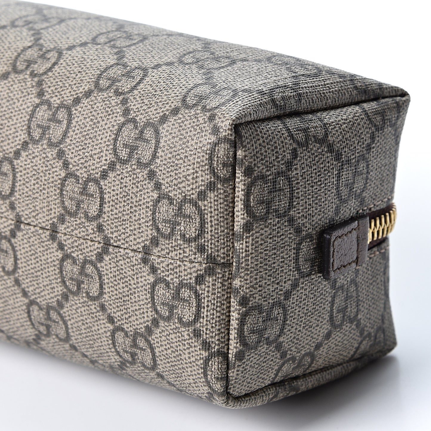 Soft GG Supreme Monogram Calfskin Small Ophidia Cosmetic Case Beige Ebony New Acero